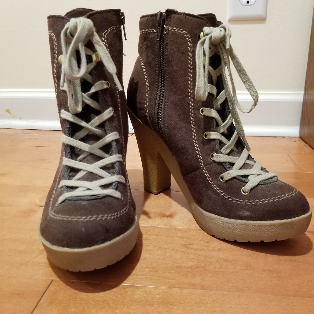 Classic "Anya" high heel sneaker style booties
